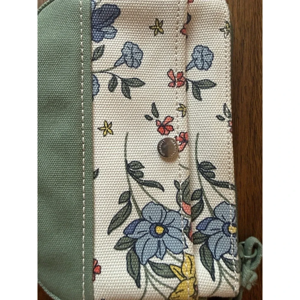 Lands' End Medium Canvas Zipper Pouch Wristlet‎ Floral